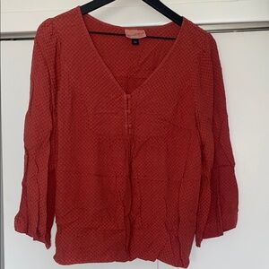 Universal Thread Red Orange 3/4 Sleeve Relaxed Blouse